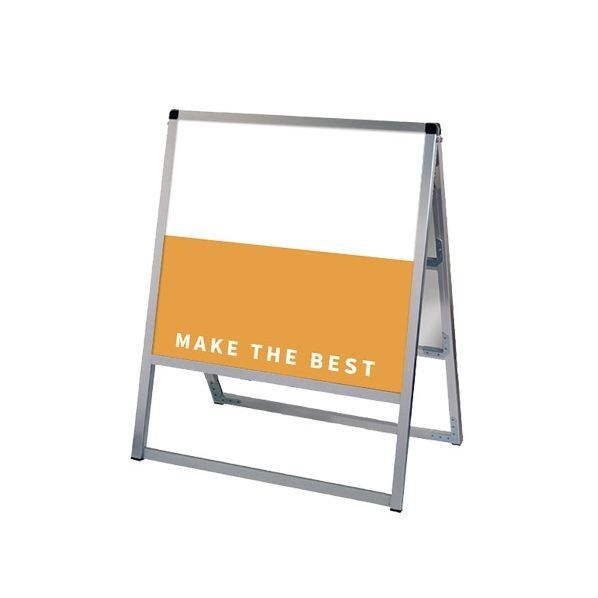 バリウススタンド看板 アルミ複合板タイプ 600×600両面 シルバー 636×415×790mm VASKAP600X600R 1点