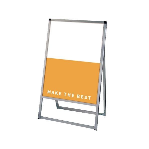 バリウススタンド看板 アルミ複合板タイプ 600×900片面 シルバー 636×405×1080mm VASKAP600X900K 1点