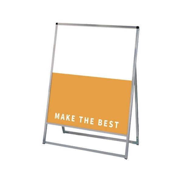 バリウススタンド看板 アルミ複合板タイプ 900×1200片面 シルバー 936×490×1375mm VASKAP900X1200K 1点