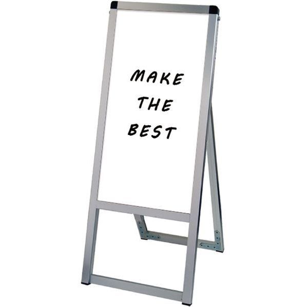 バリウススタンド看板ホワイトボードタイプ 300×600片面 シルバー 336×320×790mm VASKWB300X600K 1点