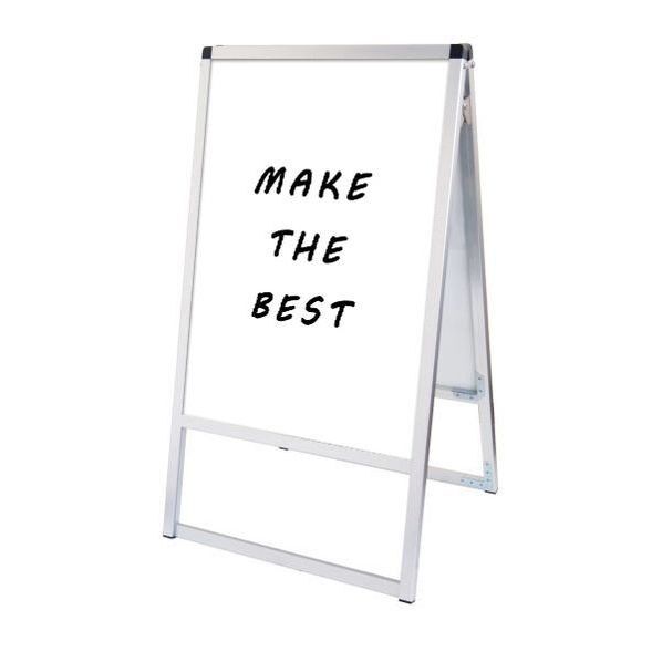バリウススタンド看板 ホワイトボードタイプ A1両面 シルバー 630×540×1080mm VASKWBA1R 1点