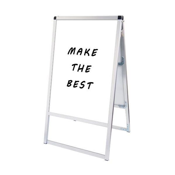 バリウススタンド看板 ホワイトボードタイプ A2両面 シルバー 456×415×790mm VASKWBA2R 1点