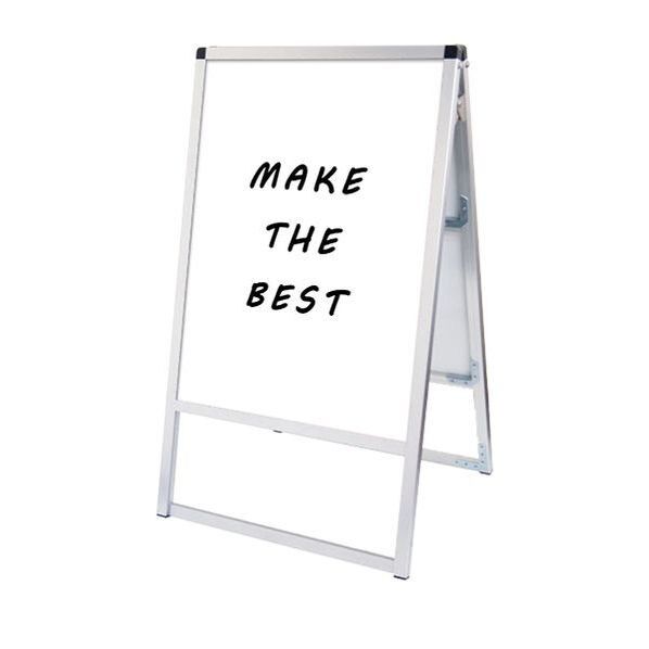 バリウススタンド看板 ホワイトボードタイプ B1両面 シルバー 764×650×1275mm VASKWBB1R 1点