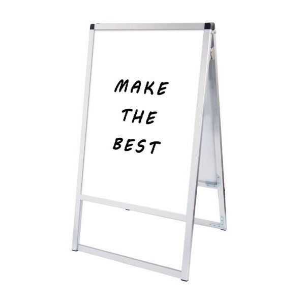 バリウススタンド看板 ホワイトボードタイプ B2両面 シルバー 551×485×970mm VASKWBB2R 1点