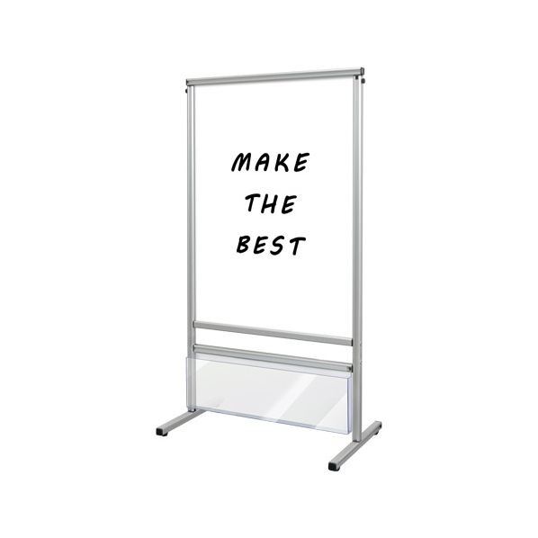 スマートメッセージスタンドホワイトボードカタログケース付 A1 シルバー 644×420×1220mm SMMSWBKA1 1点