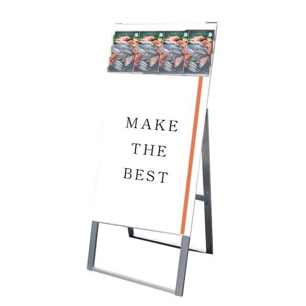 パンフレットケーススタンド看板 DタイプA1片面 シルバー 610×530×1475mm PCSKDA1K 1点