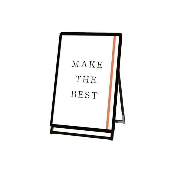 ポスターグリップスタンド看板 屋外用 A1ロウ片面ブラック ブラック 644×395×980mm PGSKA1LKBG 1点