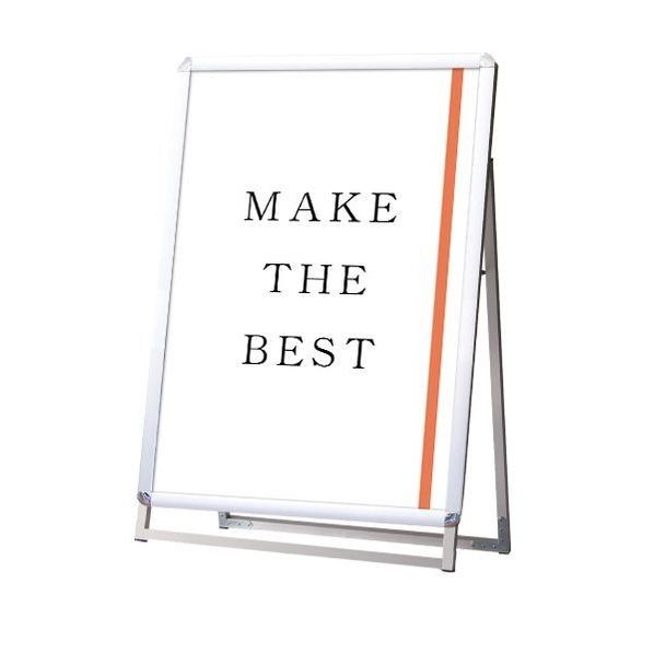 ポスターグリップスタンド看板 屋内用 A1ロウ片面シルバー シルバー 644×395×980mm PGSKA1LKS 1点