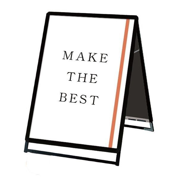 ポスターグリップスタンド看板 屋内用 A1ロウ両面ブラック ブラック 644×510×980mm PGSKA1LRB 1点