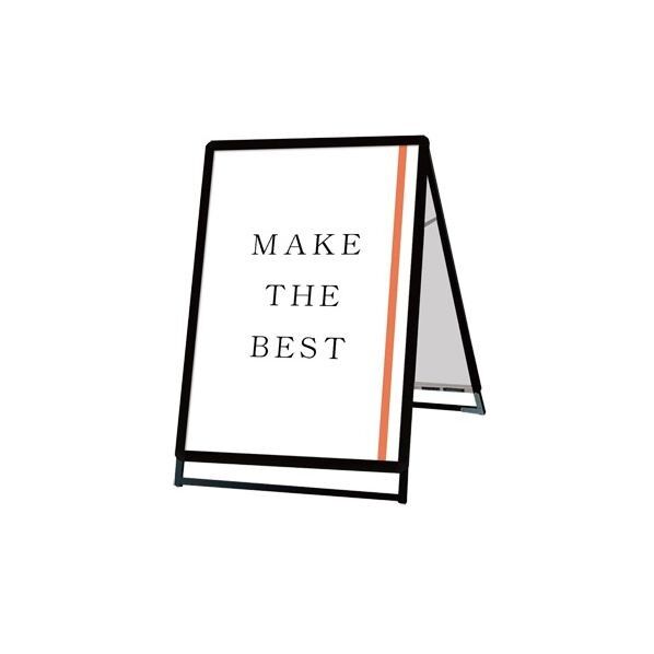 ポスターグリップスタンド看板 屋外用 A1ロウ両面ブラック ブラック 644×510×980mm PGSKA1LRBG 1点