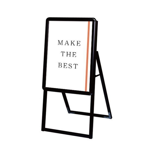 ポスターグリップスタンド看板 屋外用 A2片面ブラック ブラック 470×395×980mm PGSKA2KBG 1点