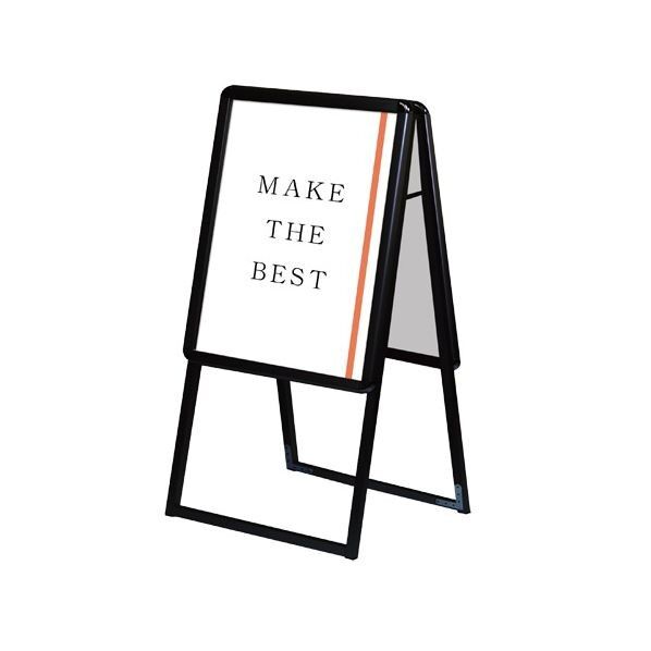 ポスターグリップスタンド看板 屋外用 A2両面ブラック ブラック 470×510×980mm PGSKA2RBG 1点