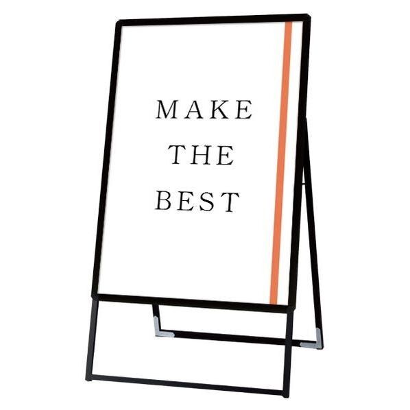 ポスターグリップスタンド看板 屋内用 B1片面ブラック ブラック 778×480×1300mm PGSKB1KB 1点