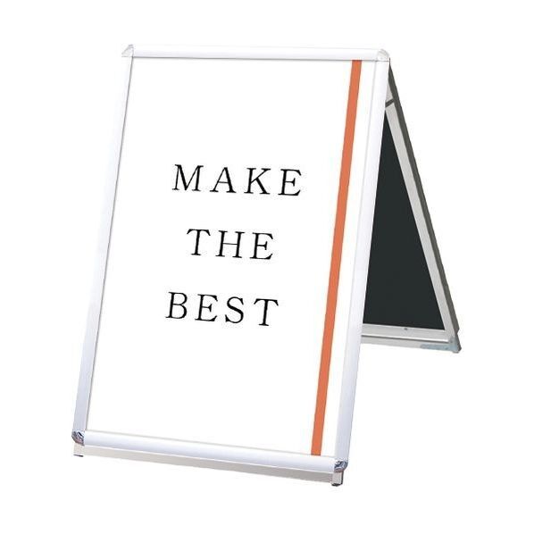 ポスターグリップスタンド看板 屋内用 B1ロウ両面シルバー シルバー 778×1130×995mm PGSKB1LRS 1点