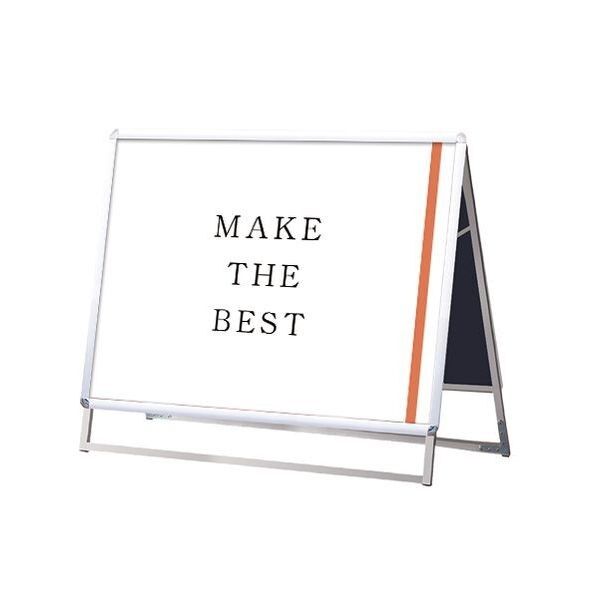 ポスターグリップスタンド看板 屋内用 B1横ロウ両面シルバー シルバー 1080×510×980mm PGSKB1YLRS 1点