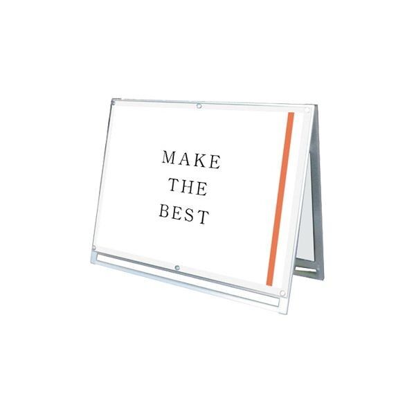 ポスター用スタンド看板マグネジ A0横ロウ両面ホワイト シルバー 1268×520×970mm PSSKMNA0YLRW 1点