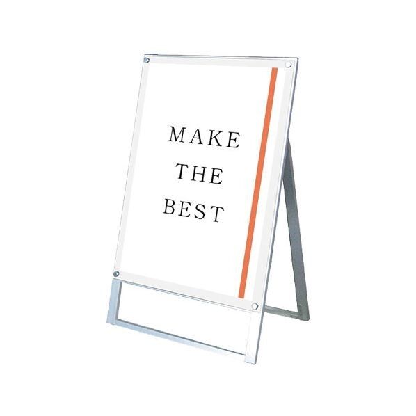 ポスター用スタンド看板マグネジ A1片面ホワイト シルバー 674×440×1080mm PSSKMNA1KW 1点