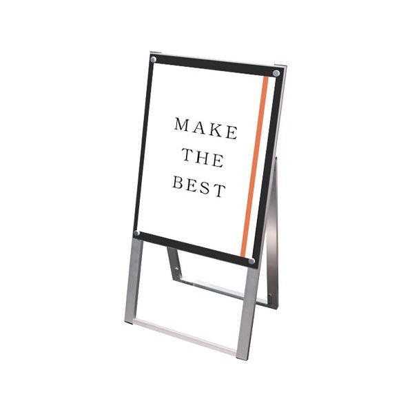 ポスター用スタンド看板マグネジ A2片面ブラック シルバー 500×395×985mm PSSKMNA2KB 1点