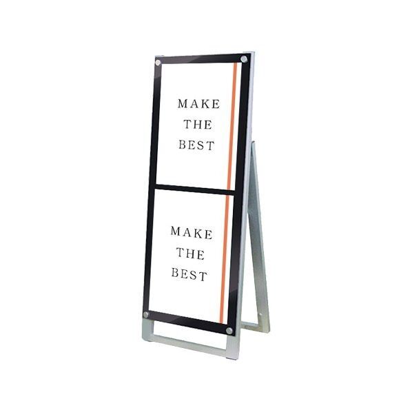 ポスター用スタンド看板マグネジ A3縦縦片面ブラック シルバー 380×395×970mm PSSKMNA3TTKB 1点