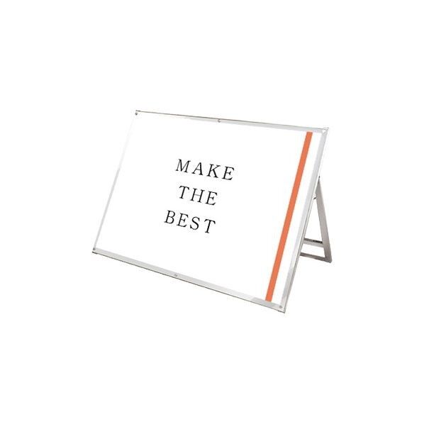 ポスター用スタンド看板マグネジ B0横ロウ片面ホワイト シルバー 1536×820×990mm PSSKMNB0YLKW 1点