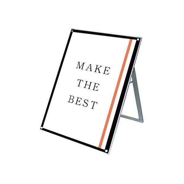 ポスター用スタンド看板マグネジ B1ロウ片面ブラック シルバー 808×820×990mm PSSKMNB1LKB 1点