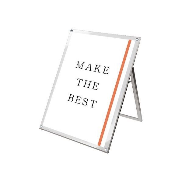 ポスター用スタンド看板マグネジ B1ロウ片面ホワイト シルバー 808×820×990mm PSSKMNB1LKW 1点