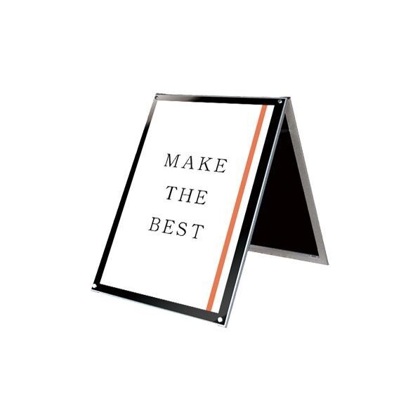 ポスター用スタンド看板マグネジ B1ロウ両面ブラック シルバー 808×1116×990mm PSSKMNB1LRB 1点