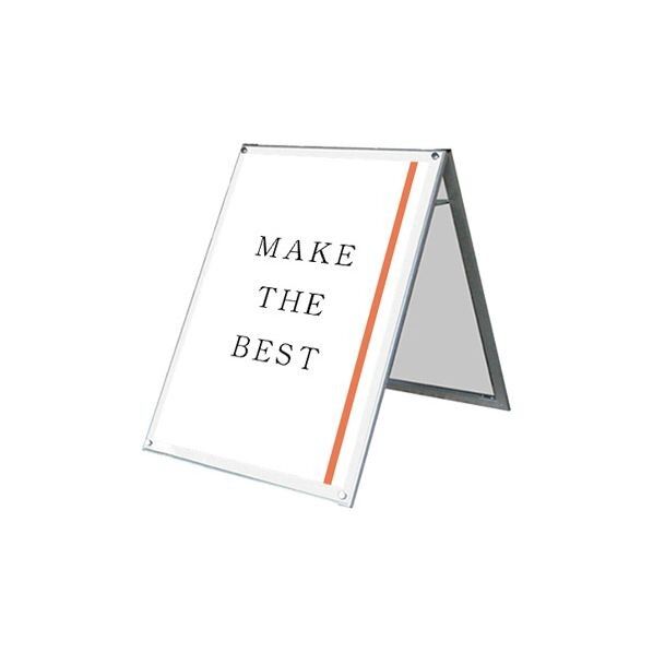 ポスター用スタンド看板マグネジ B1ロウ両面ホワイト シルバー 808×1116×990mm PSSKMNB1LRW 1点