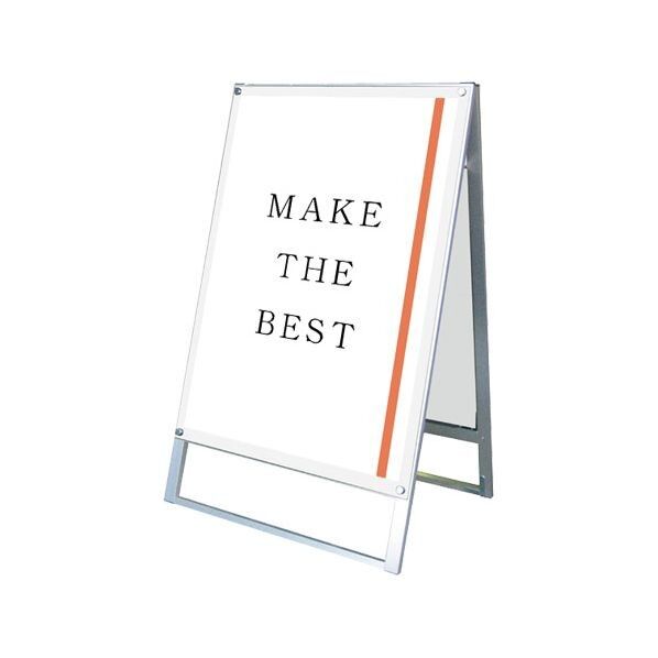 ポスター用スタンド看板マグネジ B1両面ホワイト シルバー 808×670×1275mm PSSKMNB1RW 1点
