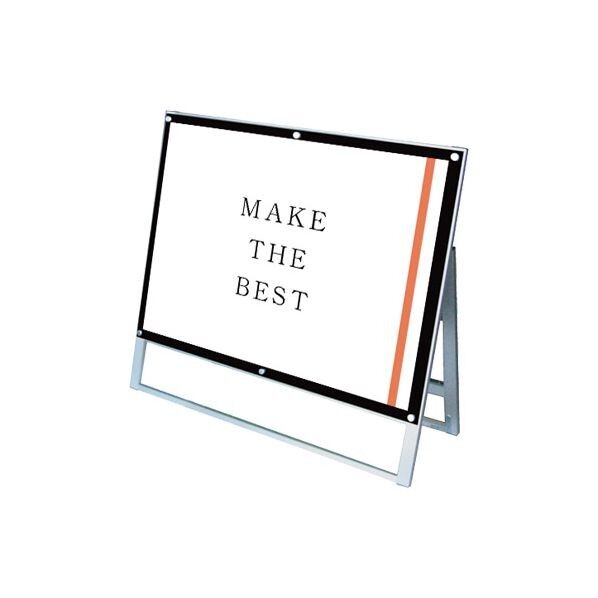 ポスター用スタンド看板マグネジ B1横ロウ片面ブラック シルバー 1110×395×970mm PSSKMNB1YLKB 1点