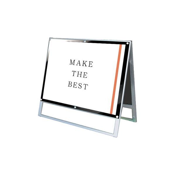 ポスター用スタンド看板マグネジ B1横ロウ両面ブラック シルバー 1110×520×970mm PSSKMNB1YLRB 1点