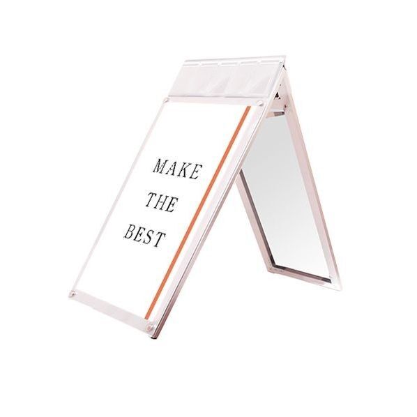 ポスター用スタンド看板マグネジ パンフレットケース付 A1ロウ両面ホワイト(屋内用) ホワイト 674×1045×980mm PSSKMNPA1LRW 1点