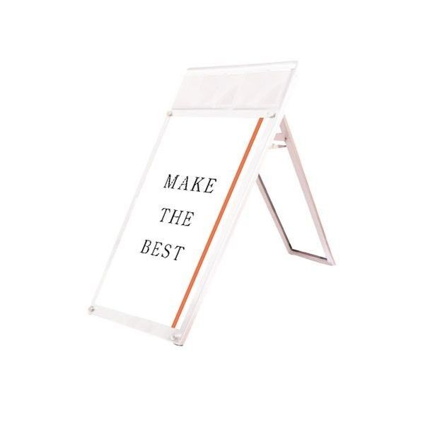 ポスター用スタンド看板 パンフレットケース付 A1ロウ片面ホワイト(屋内用) ホワイト 674×720×980mm PSSKPA1LKW 1点