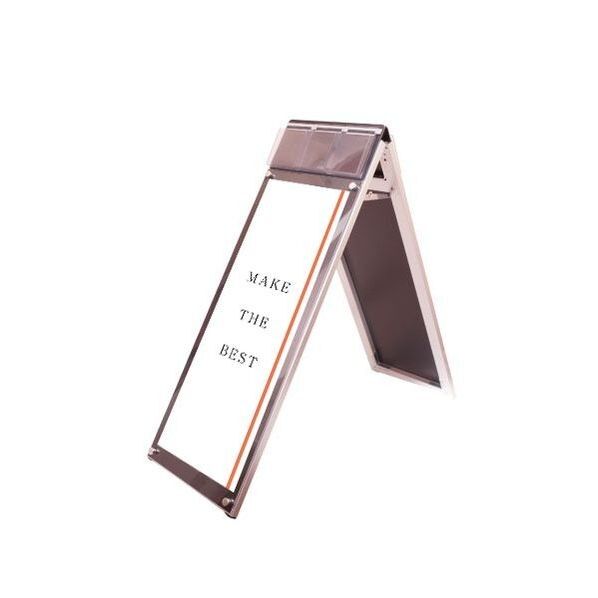 ポスター用スタンド看板 パンフレットケース付 A3縦縦ロウ両面ブラック(屋内用) ブラック 380×1045×980mm PSSKPA3TTLRB 1点