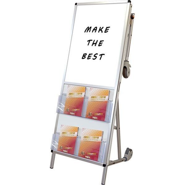 SPSニューストレッチャーホワイトボード(下部カタログケース2段) シルバー 630×740×1730mm SPSNTANKAWBKC 1点