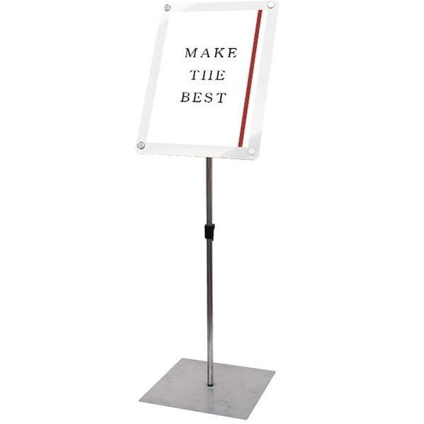 インフォメーションアクリルスタンド150 A3縦ホワイト ホワイト 297×350×1125～1780mm INFA150A3TW 1点