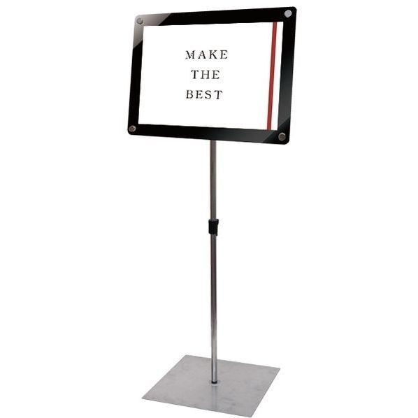 インフォメーションアクリルスタンド150 A3横ブラック ブラック 420×350×1065～1720mm INFA150A3YB 1点