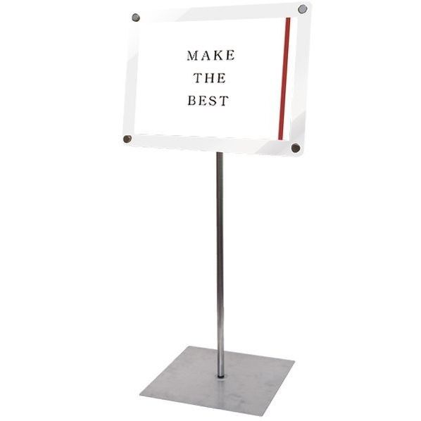 インフォメーションアクリルスタンド80 A3横ホワイト ホワイト 420×350×1020mm INFA80A3YW 1点