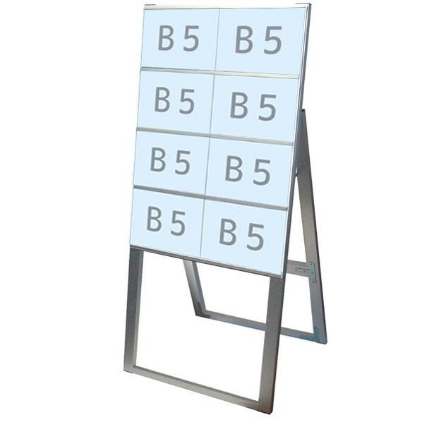 カードケーススタンド看板 B5横8片面ハイ シルバー 570×480×1180mm CCSKB5Y8KH 1点
