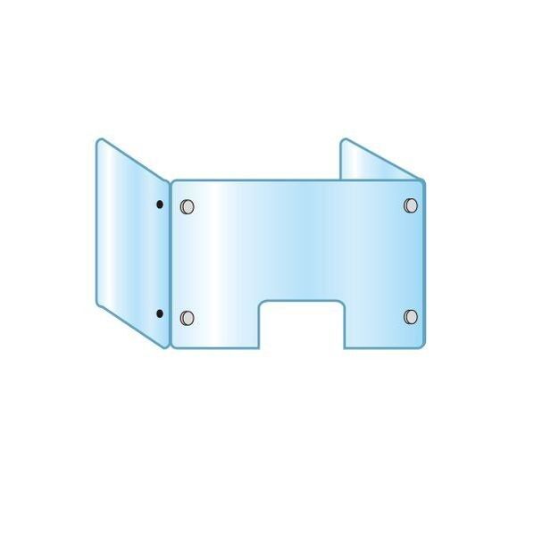 アクリルパーテーション三面タイプ窓付 600×900×450 シルバー 900×450×600mm APT3FM600X900X450 1点