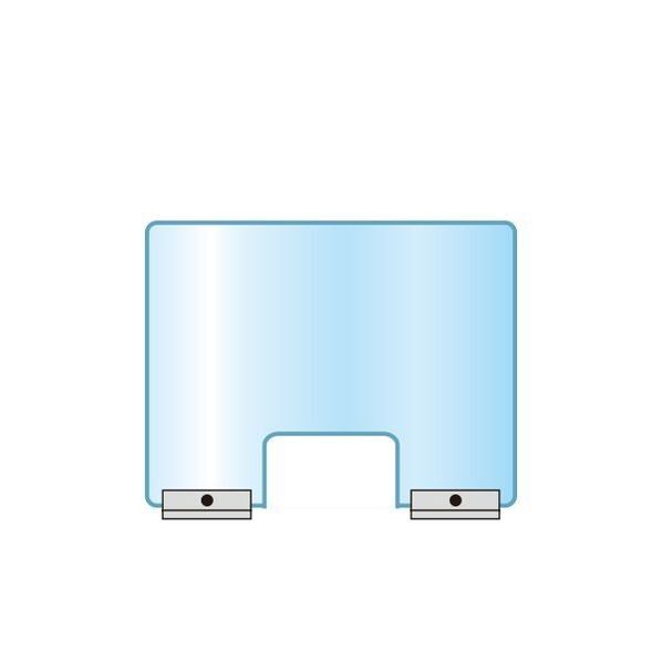 アクリルパーテーション窓付 500×600 透明 600×220×500mm APTM500X600 1点