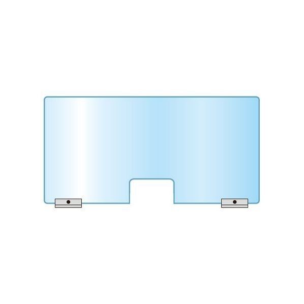 アクリルパーテーション窓付 600×1200 透明 1200×220×600mm APTM600X1200 1点