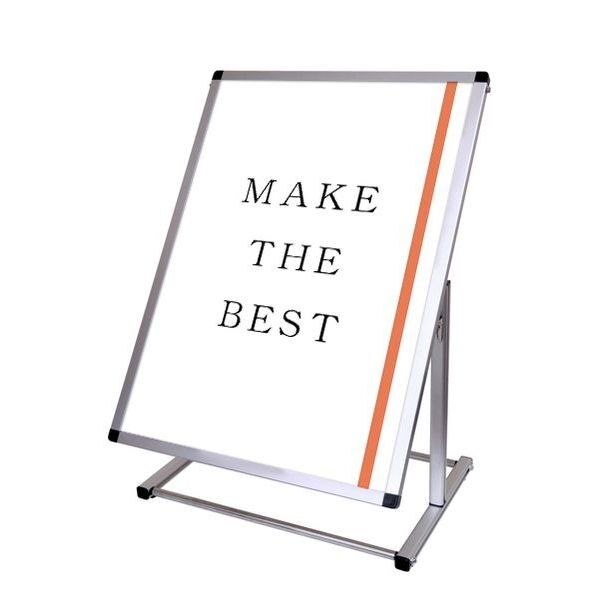 フロアバリウススタンドI型アクリルタイプ A1縦ロウ シルバー 630×420×990mm FVAIACA1TL 1点