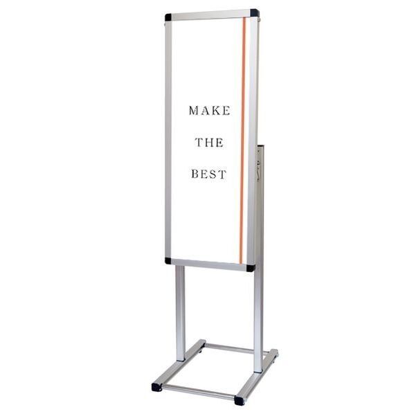 フロアバリウススタンドI型アクリルタイプ A3縦縦 シルバー 333×420×1320mm FVAIACA3TT 1点