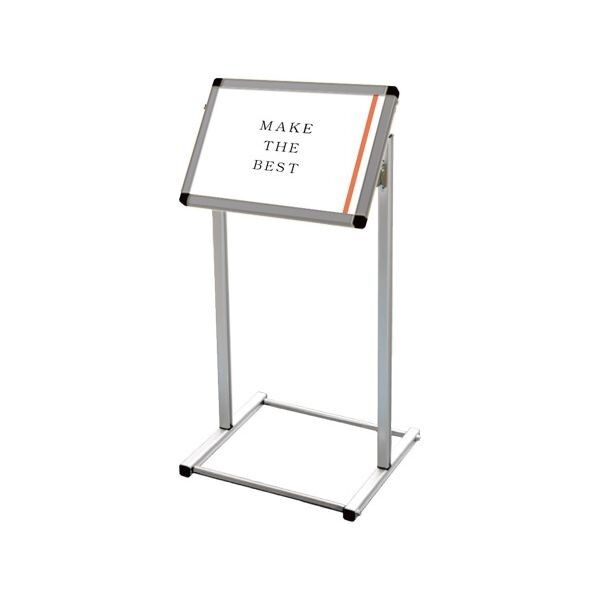 フロアバリウススタンドI型アクリルタイプ A3横 シルバー 456×420×1048mm FVAIACA3Y 1点