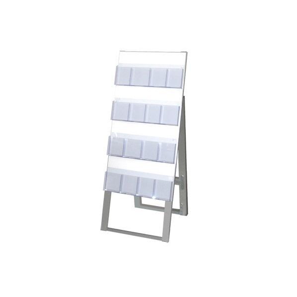 ケーススタンド看板 450幅4段片面ハイ シルバー 460×480×1180mm CSK450X4KH 1点