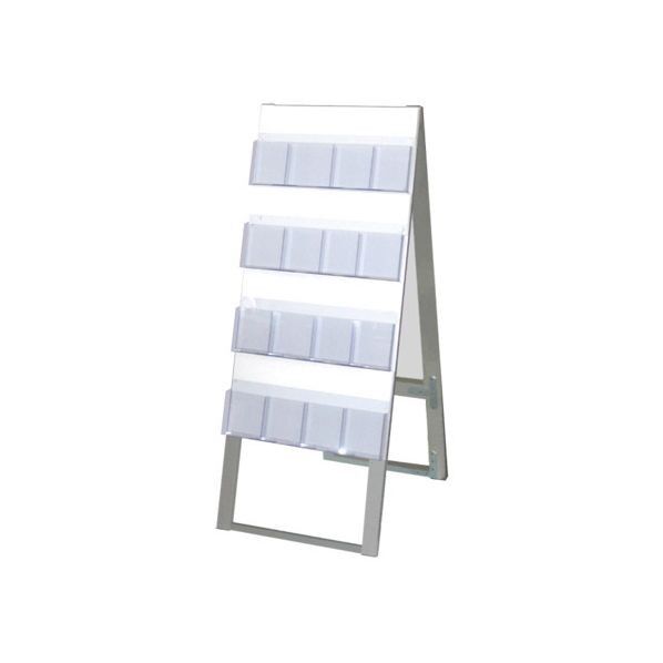 ケーススタンド看板 450幅4段両面ハイ シルバー 460×620×1180mm CSK450X8RH 1点