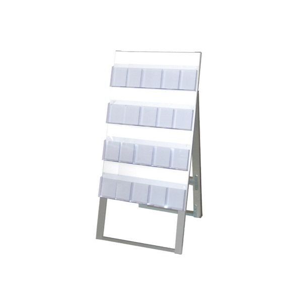 ケーススタンド看板 600幅4段片面ハイ シルバー 610×480×1180mm CSK600X4KH 1点