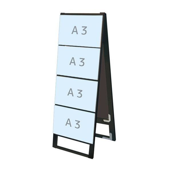ブラックカードケーススタンド看板 A3横8両面 ブラック 460×710×1375mm BCCSKA3Y8R 1点