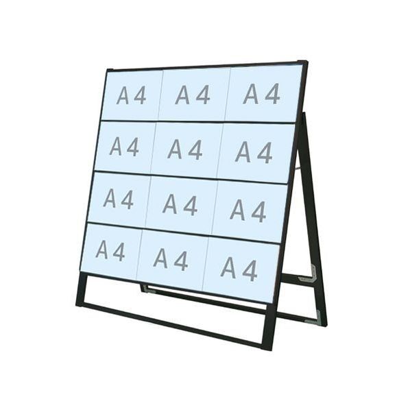 ブラックカードケーススタンド看板 A4横12片面 ブラック 980×395×970mm BCCSKA4Y12K 1点